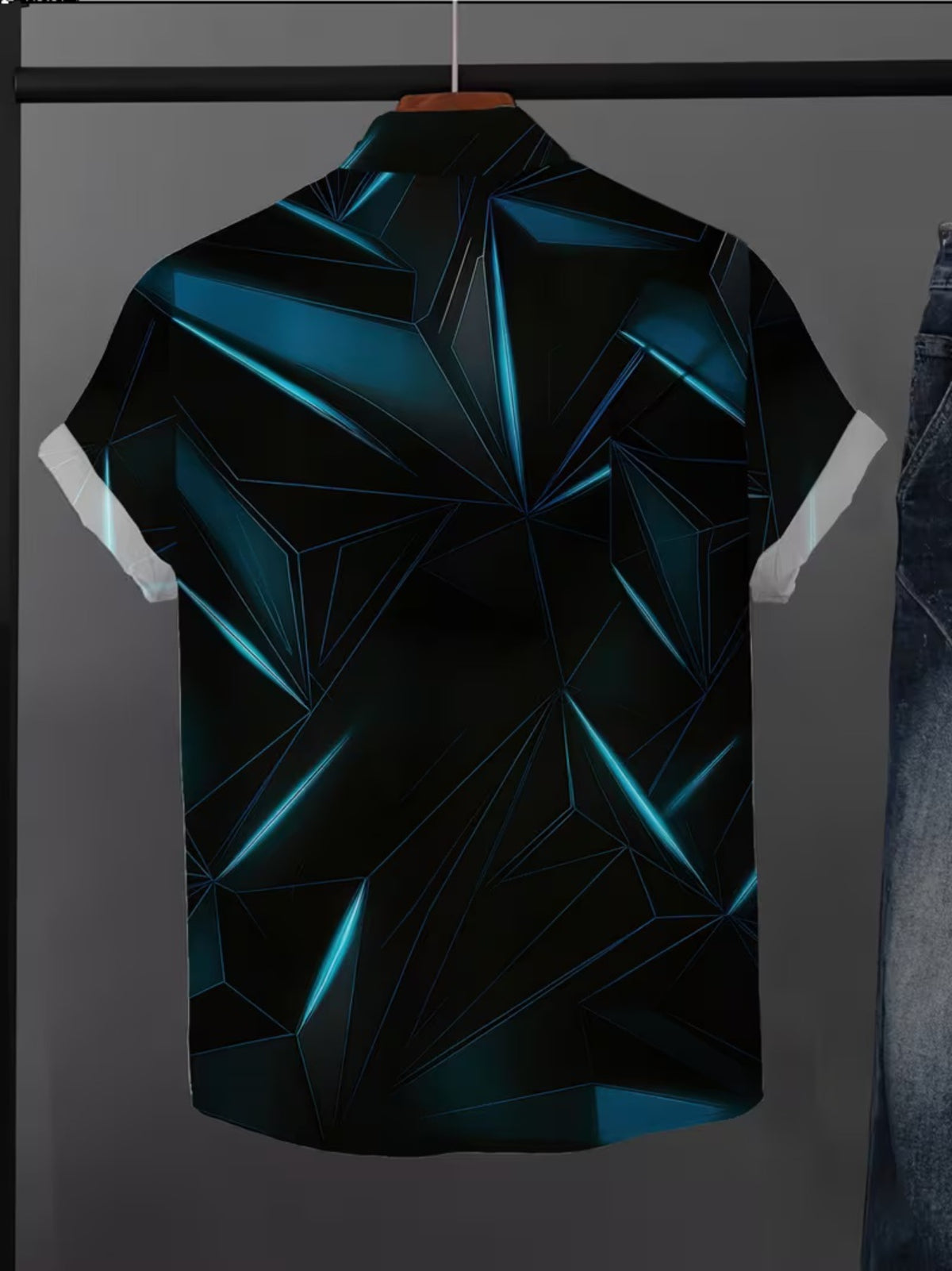 Hawaiian Ombre Men's Casual Shirt - Short Sleeve Button-Up Design, for Summer Outdoor and Casual Wear, Daily Outfits