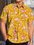 Men'S Casual Branded Short-Sleeved Shirt Regular Fit Suitable for Prom, Party, Banquet