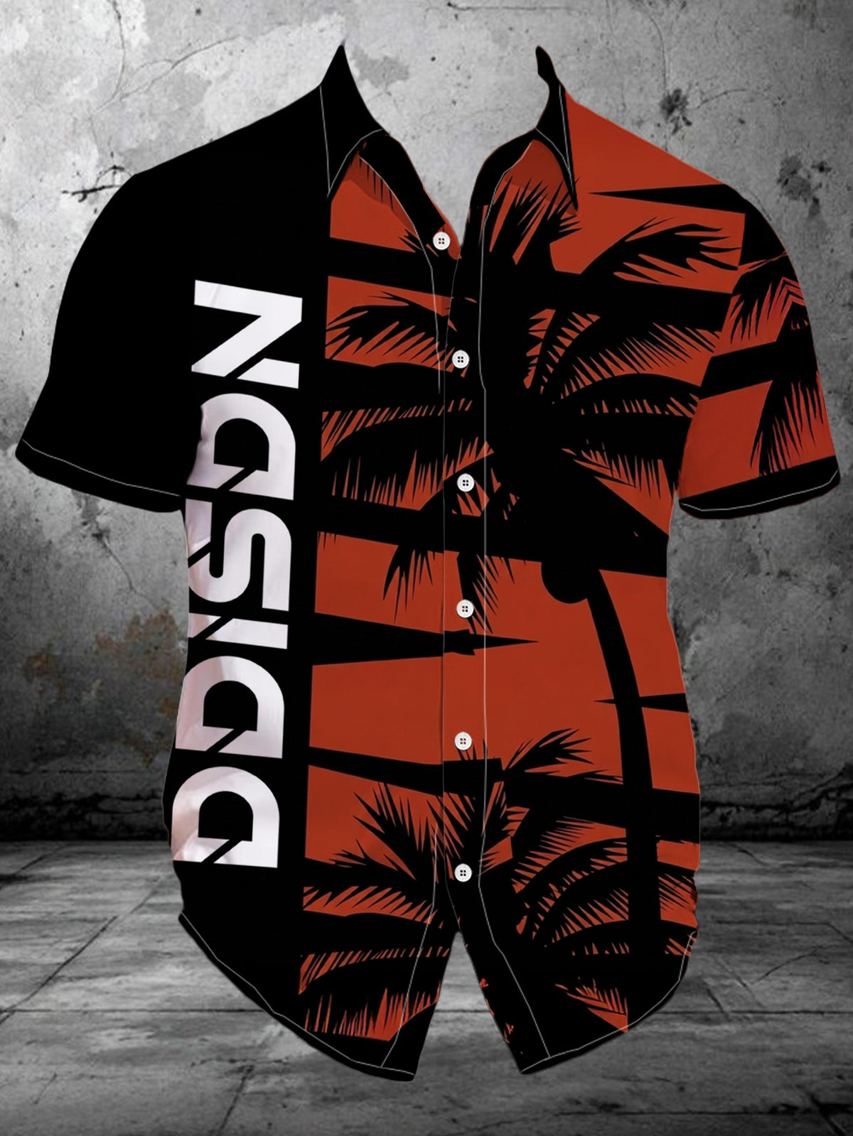 Fashionable Men's Digital Print Short Sleeve Shirt Summer Loose Casual Trendy Vacation Hawaiian Style Beach Shirt