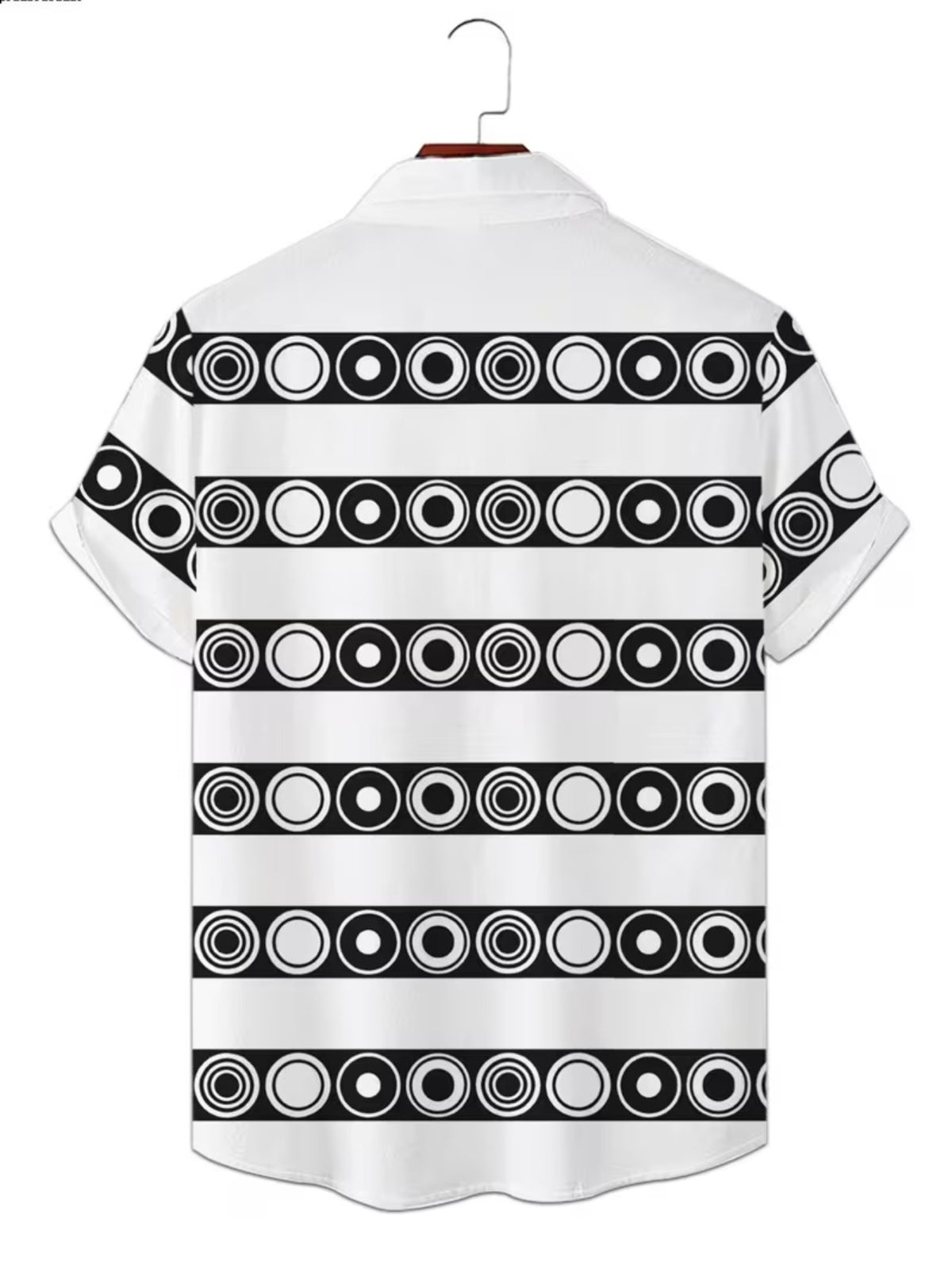 Hawaiian Polka Dot Print Men's Casual Shirt - Short Sleeve Button Design, Vibrant Colors, for Summer Outdoor and Casual Wear, Machine Washable
