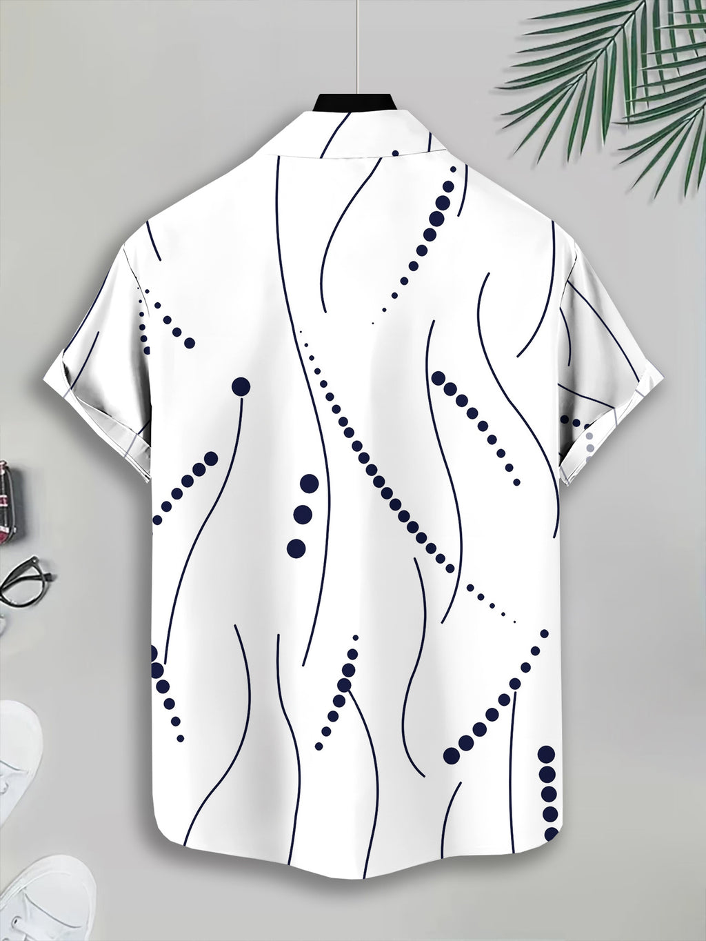 Casual Style Men's Casual Shirt Print Abstract Dots And Lines Summer Pattern Highlight