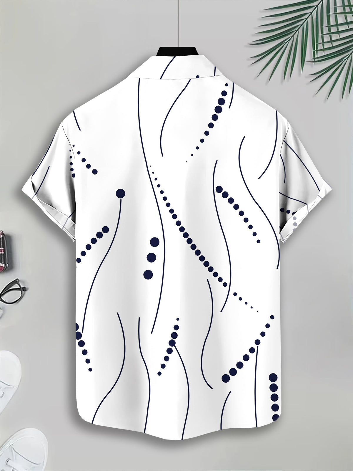 Casual Style Men's Casual Shirt Print Abstract Dots And Lines Summer Pattern Highlight