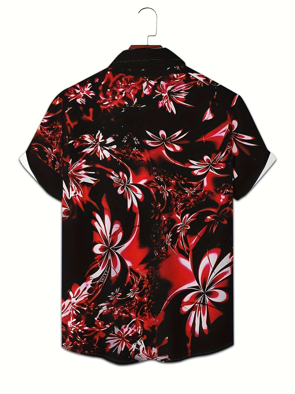 New Men'S Print Short-Sleeve Shirt, Casual Fashionable Daily Commute, Outdoor, Party, Beach Wear