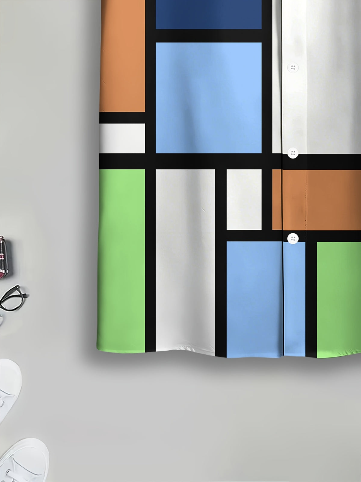 Geometric Pattern Men's Casual Shirt Print Multicolor Abstract Design Summer Bold Color Blocks