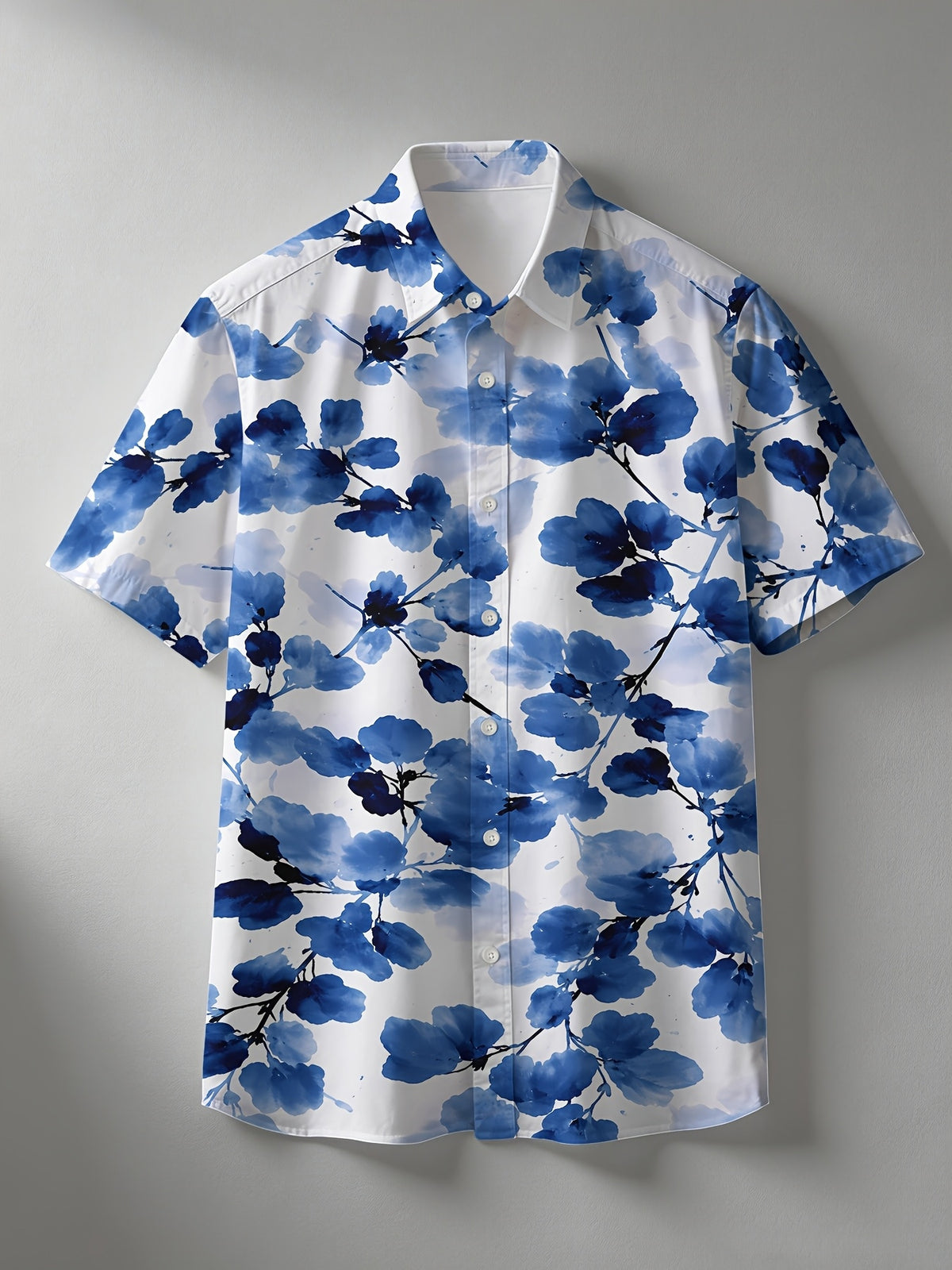 New Summer Short Sleeve Shirt for Men, Hawaiian Style, Youthful Beach Casual, Men'S Top, Casual And Comfortable, Lightweight Short Sleeve Button-Up Shirt, Breathable Material, Casual Lapel Style