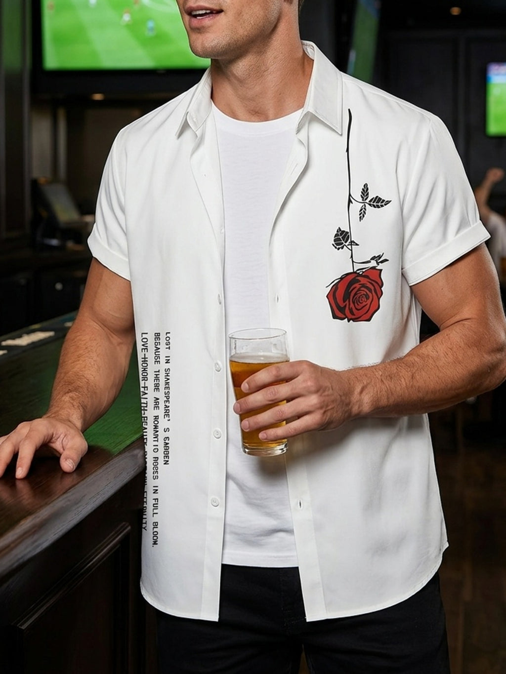 The New 2026 Rose Print Short-Sleeve Shirt Is The Perfect Gift for The Holidays