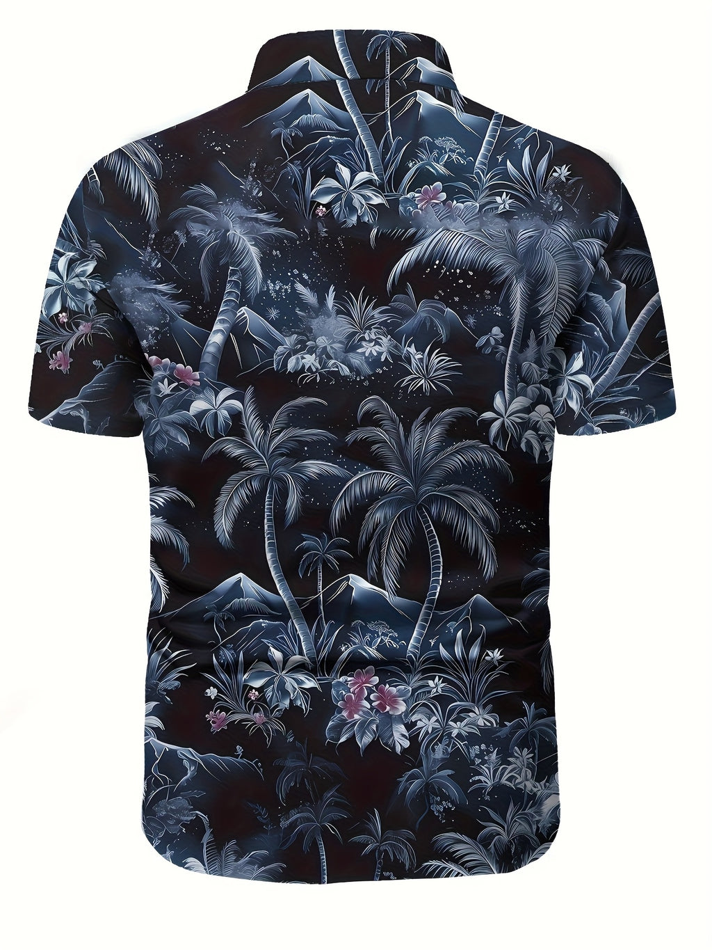 Summer New Men's Short Sleeve Hawaiian Shirt Fashion Casual Tropical Coconut Tree Pattern Design Men's Top