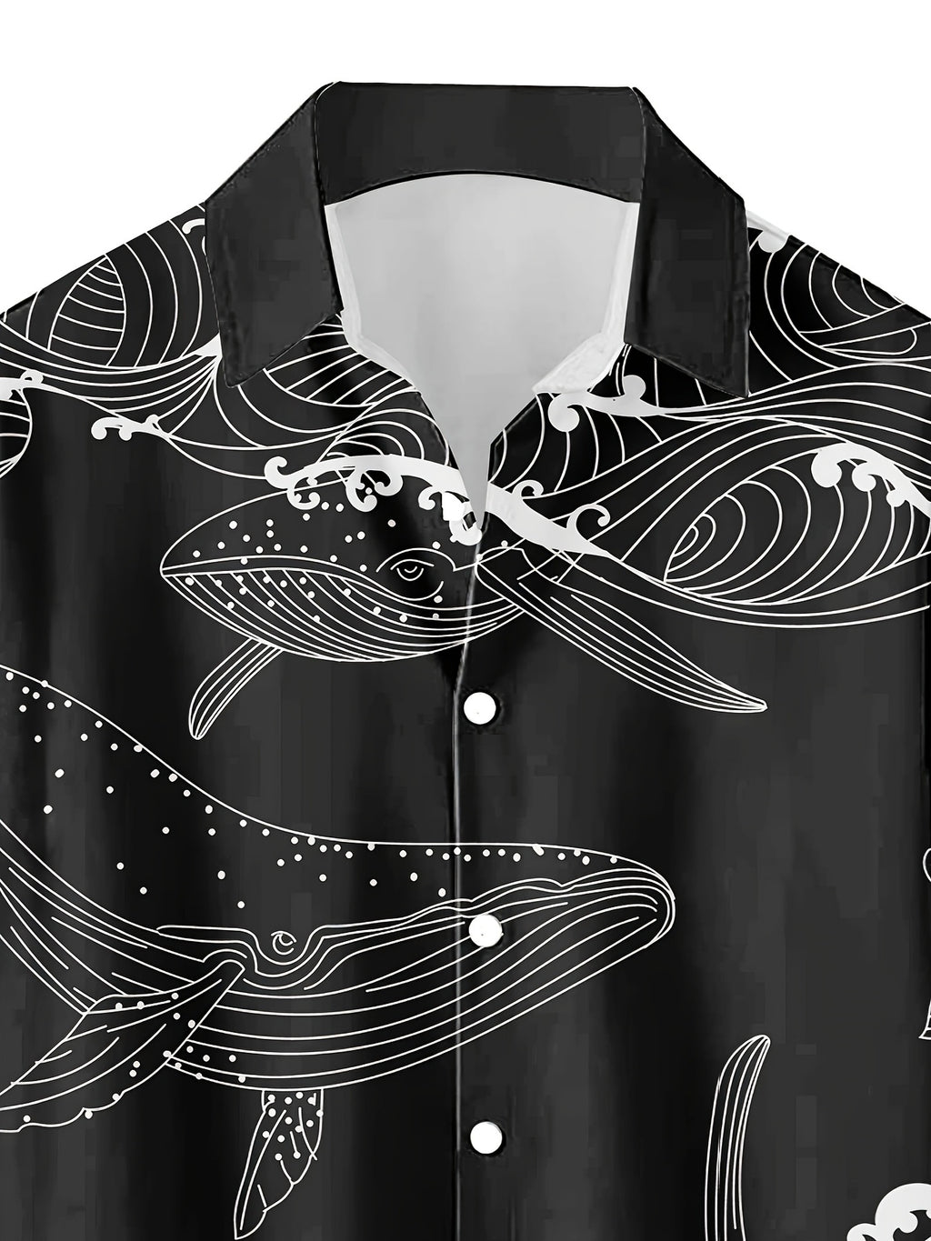New Ocean Whale Vintage Pattern Print Men's Casual  Hip-Hop Rock Streetwear Hawaiian Shirt. Suitable for Daily Commutes, Casual Outings, Dates, Friend Gatherings, and Shopping. Easily Handles All Scenarios and Meets All Summer Outfit Needs!