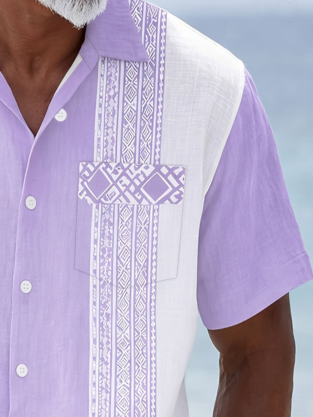 Vintage Guayabera Print Men'S Plus Size Short Sleeve Shirt