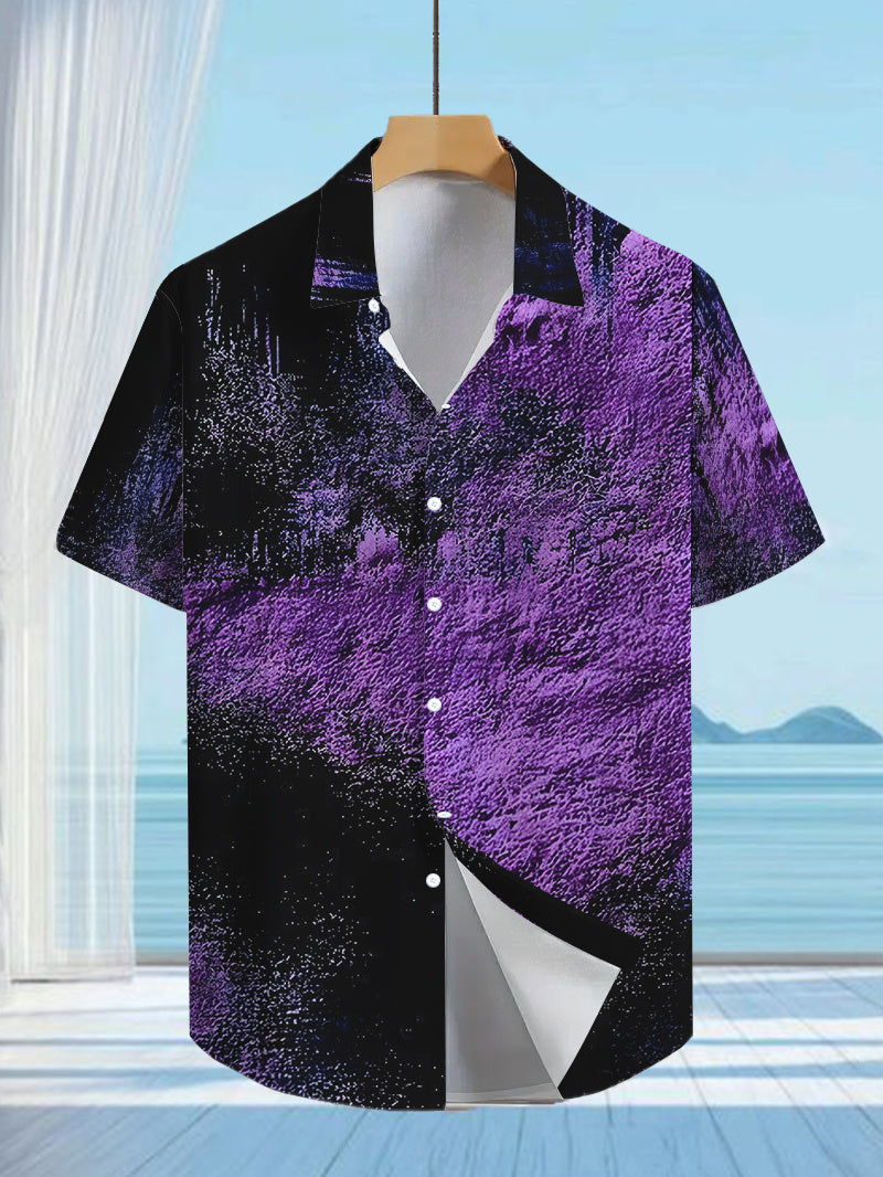 Fashion Hawaiian Men's Casual Anime Shirt, Regular Fit Collared, Button Front, Outdoor Travel Clothing