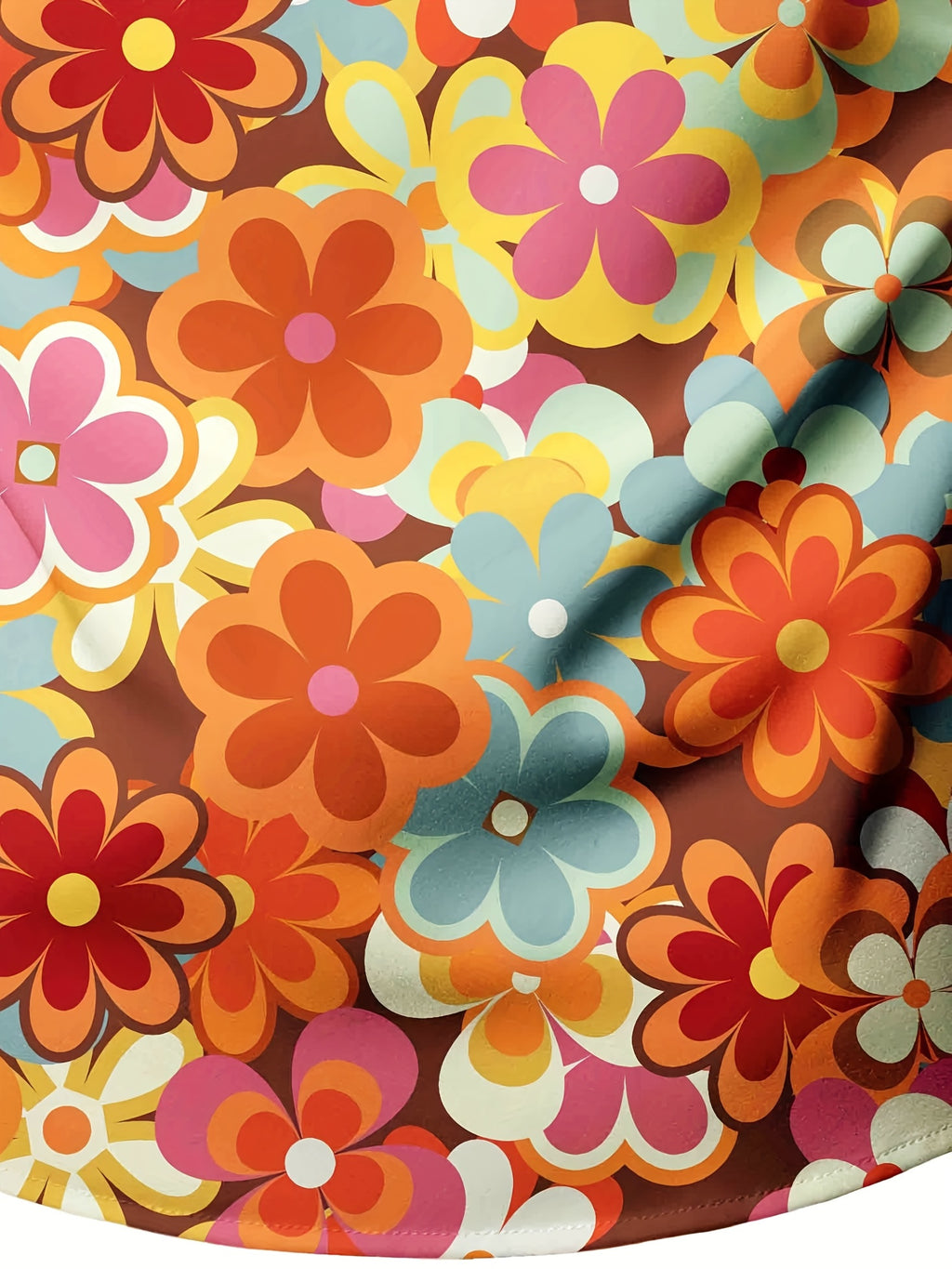 Men's Long Sleeve Shirt Flower Print Shirt