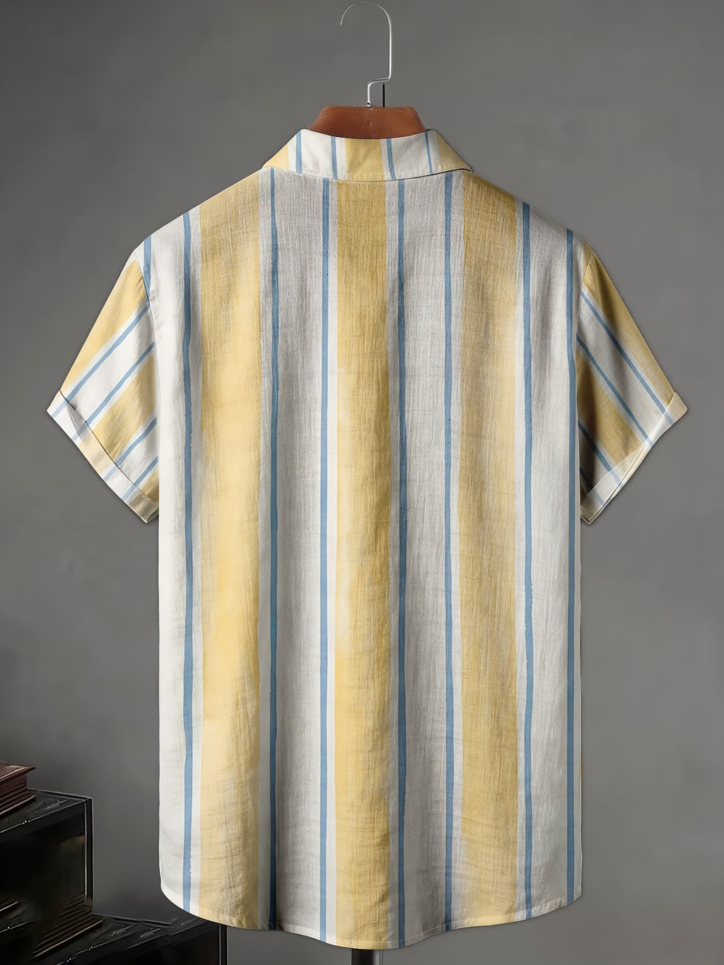 Men's Short-Sleeve Shirt with Vertical Stripes, Casual Summer Beachwear, Stylish Everyday Outfit, Perfect Birthday and Father's Day Gift