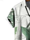 Vintage Style Tie-Dye Print, Fashion Tropical with Palm Tree Pattern Hawaiian Shirt for Men Short Sleeve Casual Button-Up Shirt, Summer Adventure Lightweight Fabric