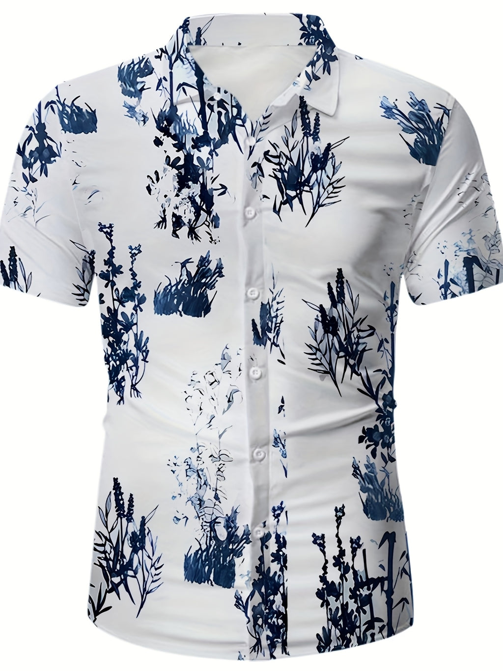 Summer New Men's Short Sleeve Hawaiian Shirt Fashion Casual Tropical Floral Pattern Design Men's Top