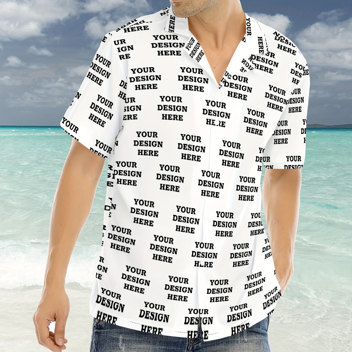 Jiao Jia+ Custom Product - Custom CUSTOM Summer Personalized Cartoon Print Ocean Animal Casual Shirt