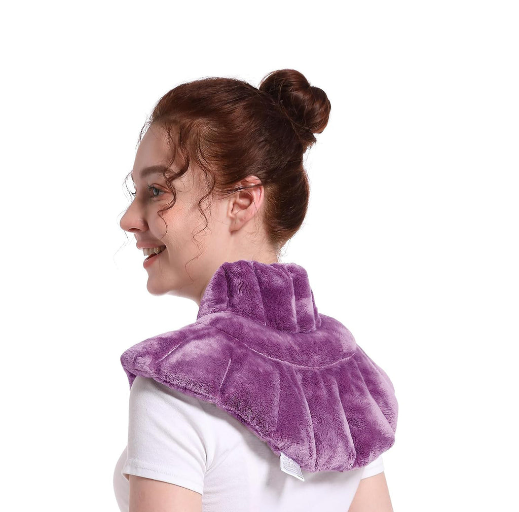 Neck Heating Pad Microwavable, 3 Colour Shoulder Heating Pads, Neck Warmer Neck Wrap Microwavable With Moist Heat, Blue, Purple, Grey