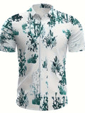 Summer New Men's Short Sleeve Hawaiian Shirt Fashion Casual Tropical Floral Pattern Design Men's Top