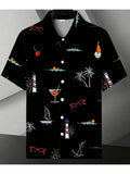 Men's Short-Sleeve Vintage Shirt, Casual and Comfortable, Trendy Summer Beach Style, Versatile for Daily Wear and Outdoor Activities