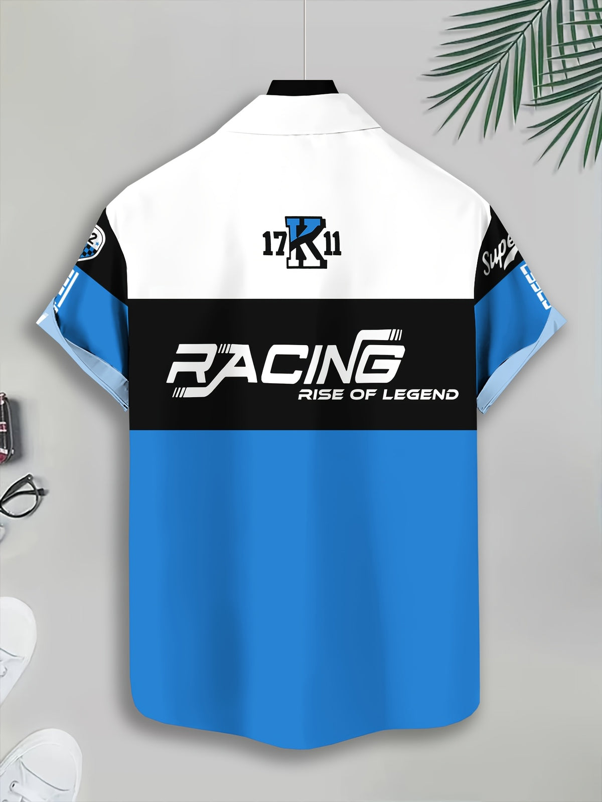 Racing-Style Men'S Casual Shirt Print, Multiple Color Options, Speed Racing Legend Text And Logo Design, Bold Summer Graphics, Fast Speed And Winning Glory Pattern