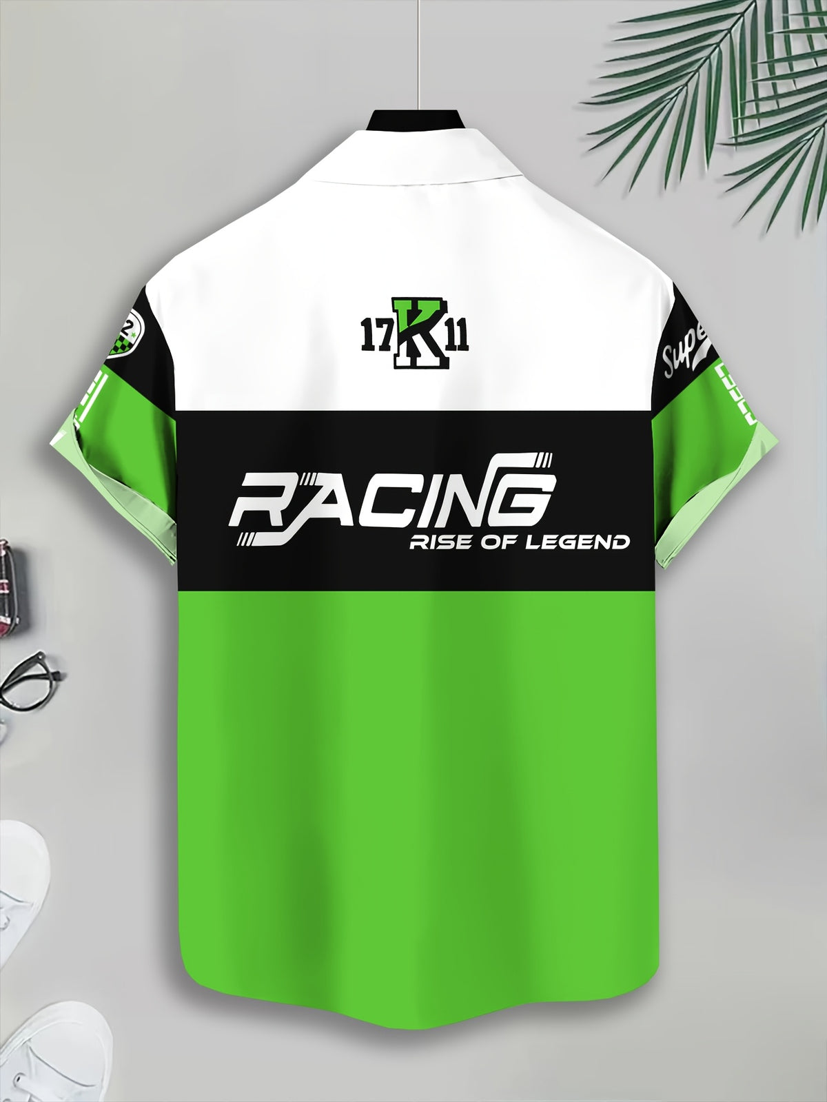 Racing-Style Men'S Casual Shirt Print, Multiple Color Options, Speed Racing Legend Text And Logo Design, Bold Summer Graphics, Fast Speed And Winning Glory Pattern
