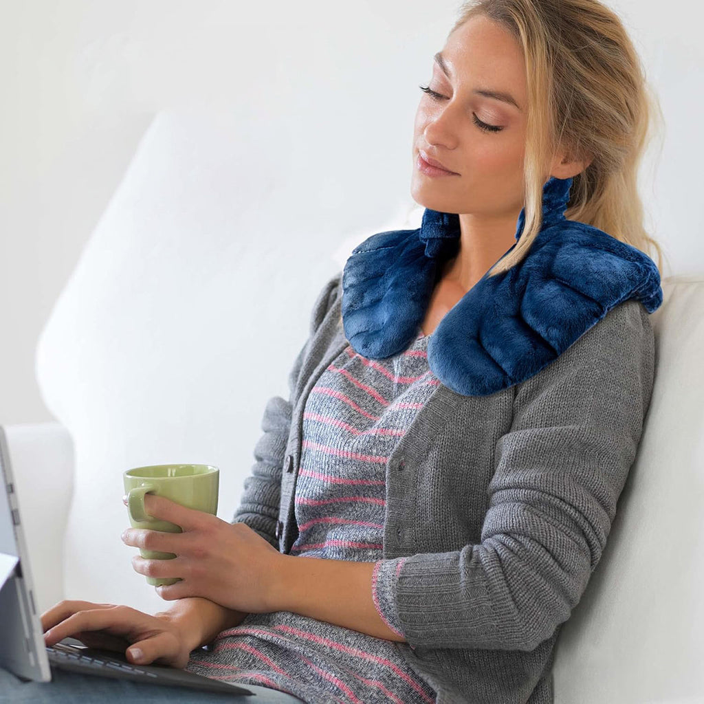 Neck Heating Pad Microwavable, 3 Colour Shoulder Heating Pads, Neck Warmer Neck Wrap Microwavable With Moist Heat, Blue, Purple, Grey