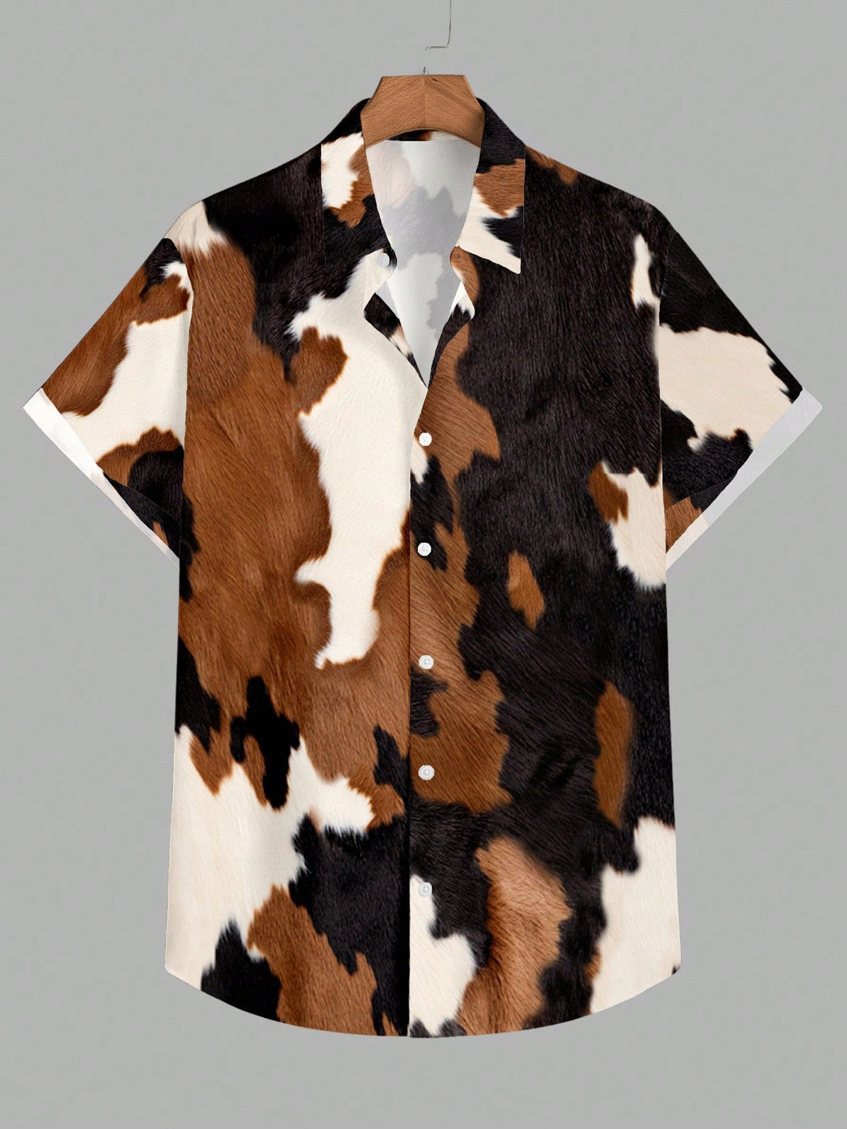 2026 New LEGN Wild West Cowboy Faux Cowhide Fashion Casual Men'S Shirt Ideal Gift