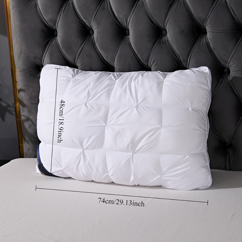 1/2pcs White Hotel Five-Star Cervical Spine Neck Pillow - Support for all-Season Bed, High-Density Non-Collapse Core, Machine-Washable Cover Suitable for Home & Hotel Use, Multi-Position Sleeping (Back/Side/Stomach)