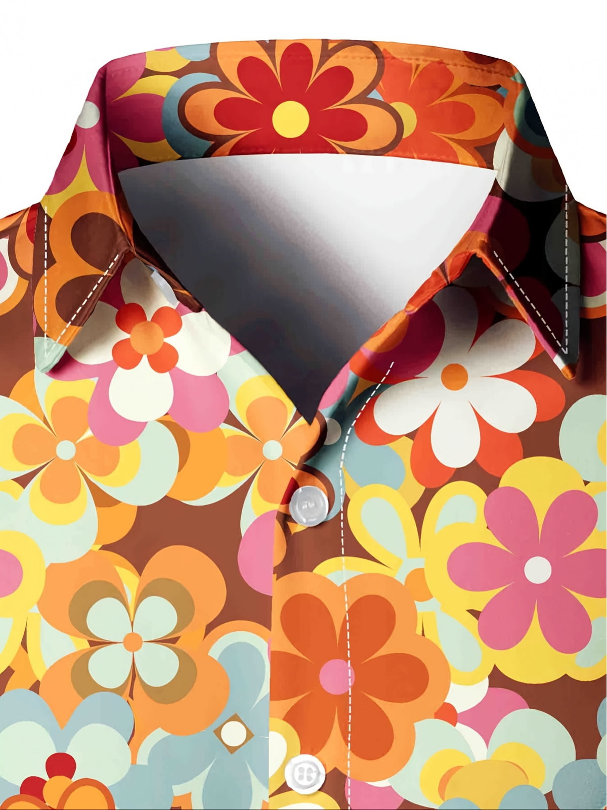 Men's Long Sleeve Shirt Flower Print Shirt