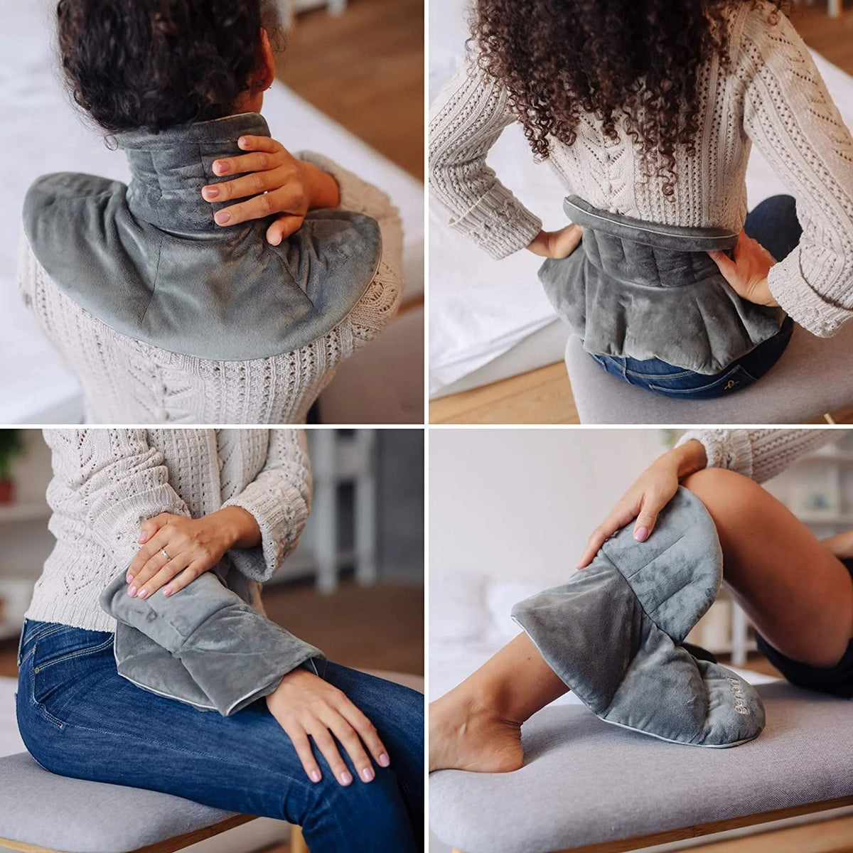 Neck Heating Pad Microwavable, 3 Colour Shoulder Heating Pads, Neck Warmer Neck Wrap Microwavable With Moist Heat, Blue, Purple, Grey