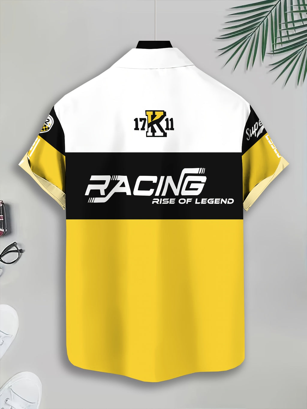 Racing-Style Men'S Casual Shirt Print, Multiple Color Options, Speed Racing Legend Text And Logo Design, Bold Summer Graphics, Fast Speed And Winning Glory Pattern