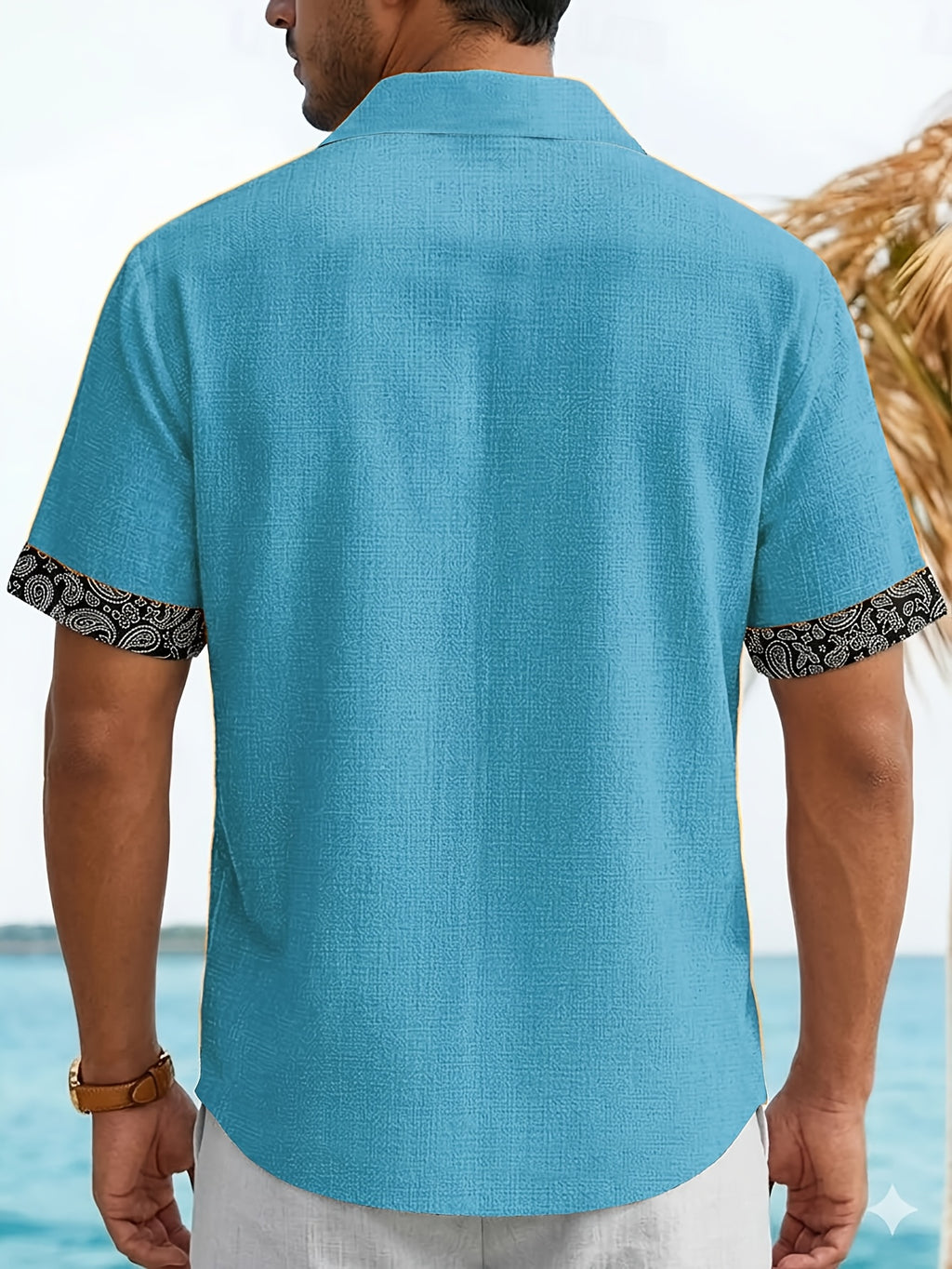 Vintage Cashew Floral Print Men'S Plus Size Lightweight Button-Up Vacation Hawaiian Shirt