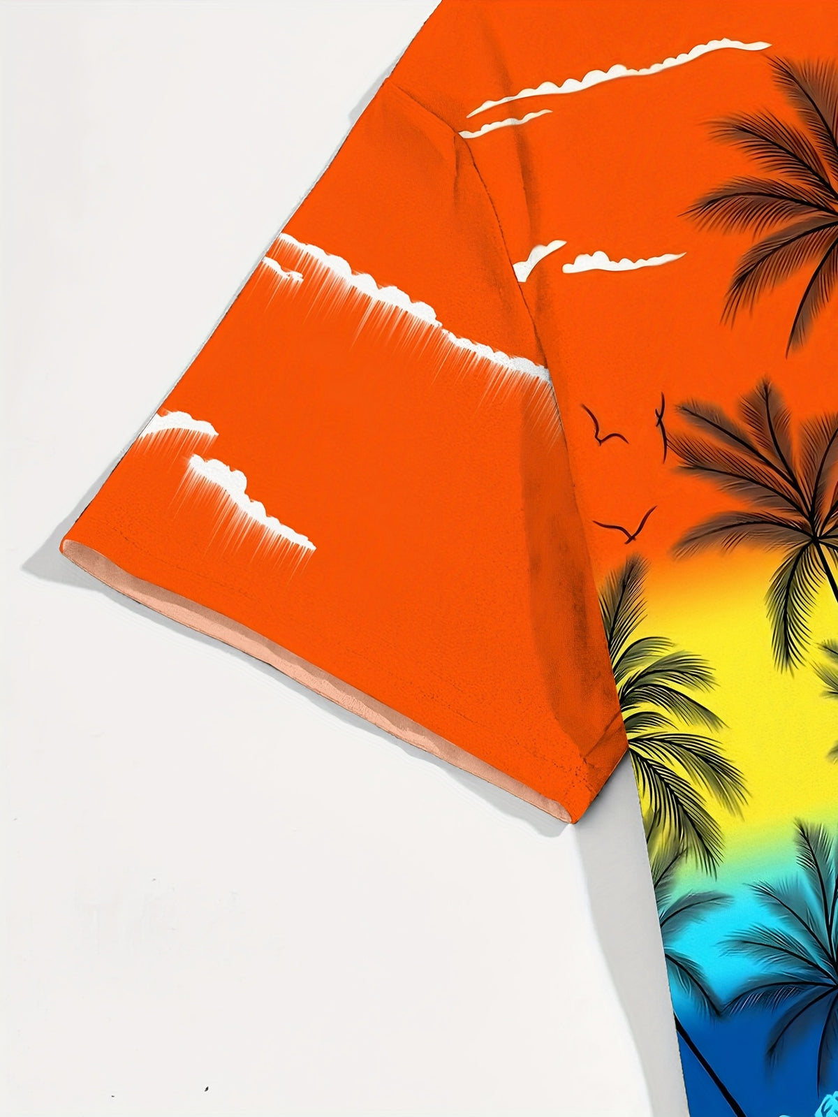 New Men'S Hawaiian Vacation Shirt, Beach Sunset Casual Collar Shirt, Daily Versatile Style for All Seasons, Suitable for Home Relaxation And Outdoor Play, Individual Youthful And Timeless, Easily Creating a Casual Trendy Look