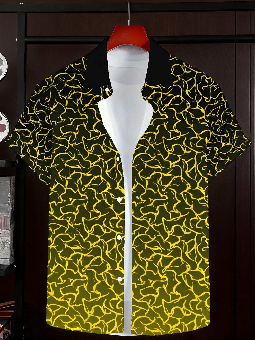 Men's Patterned Printed Short-Sleeve Casual Shirt Men's Everyday Casual Short-Sleeve Shirt