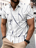 Casual Style Men's Casual Shirt Print Abstract Dots And Lines Summer Pattern Highlight
