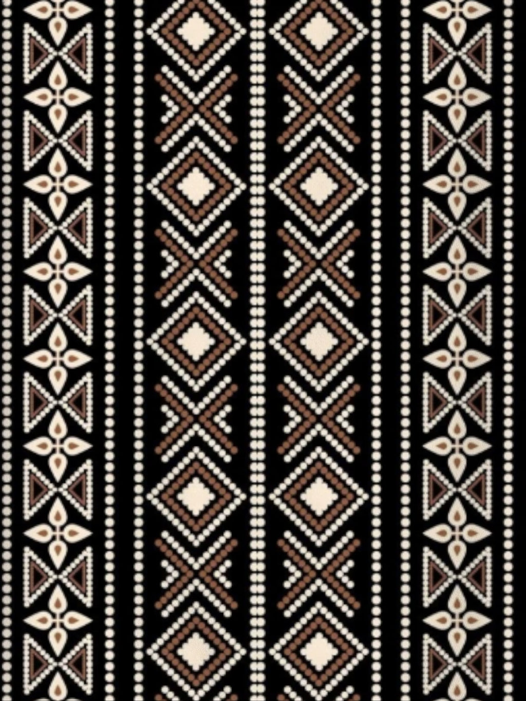 Men's Simple Bohemian Tribal Geometric Hawaiian Shirt, Featuring a Black Base with Vertical Stripes and a Full-printed Brown and White Diamond Ethnic Pattern, a Casual Short-sleeved Collared Shirt for the Seaside and Streets, a Low-key and Stylish Su