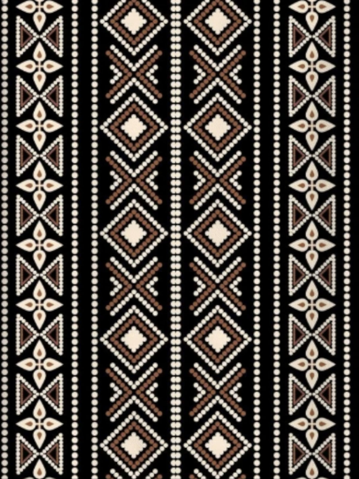 Men's Simple Bohemian Tribal Geometric Hawaiian Shirt, Featuring a Black Base with Vertical Stripes and a Full-printed Brown and White Diamond Ethnic Pattern, a Casual Short-sleeved Collared Shirt for the Seaside and Streets, a Low-key and Stylish Su