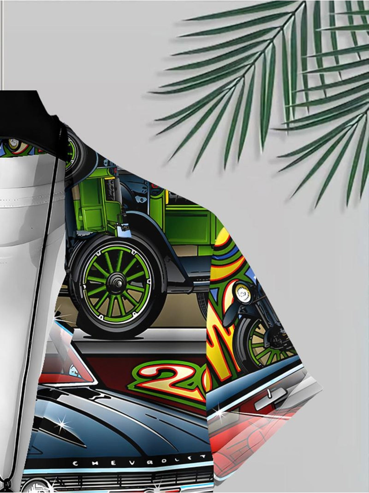 New Men's Casual Hawaiian Shirt, Available in Multiple Sizes and Fabrics, Short Sleeves, Featuring a Vibrant Car Print Design with a Tropical Beach Vibe. Perfect for Summer Fashion, It Easily Adapts to All Scenarios: Daily Commutes, Casual Outings