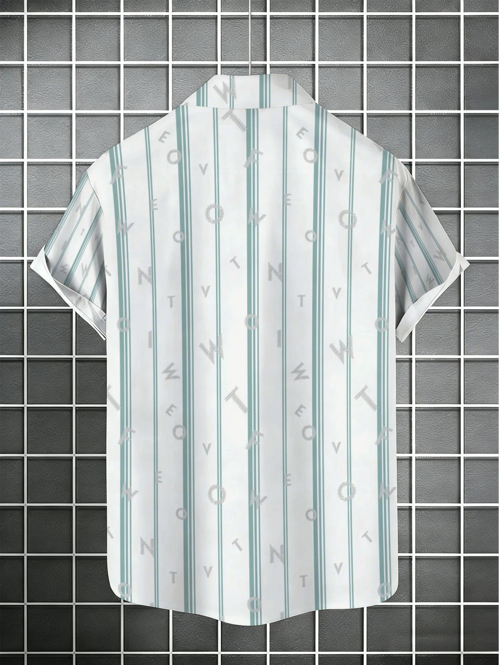 Men'S Casual Fashion Short-Sleeve Shirt, Featuring a Easy Artistic Line Graffiti Print, Slim-Fit Street Style for Daily Commuting, a Collared Top for Teenagers And Men, a Casual Holiday Surprise Gift