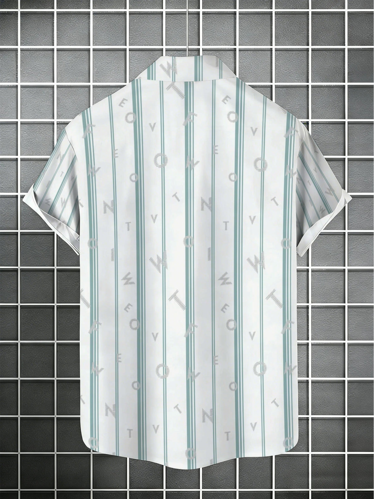 Men'S Casual Fashion Short-Sleeve Shirt, Featuring a Easy Artistic Line Graffiti Print, Slim-Fit Street Style for Daily Commuting, a Collared Top for Teenagers And Men, a Casual Holiday Surprise Gift