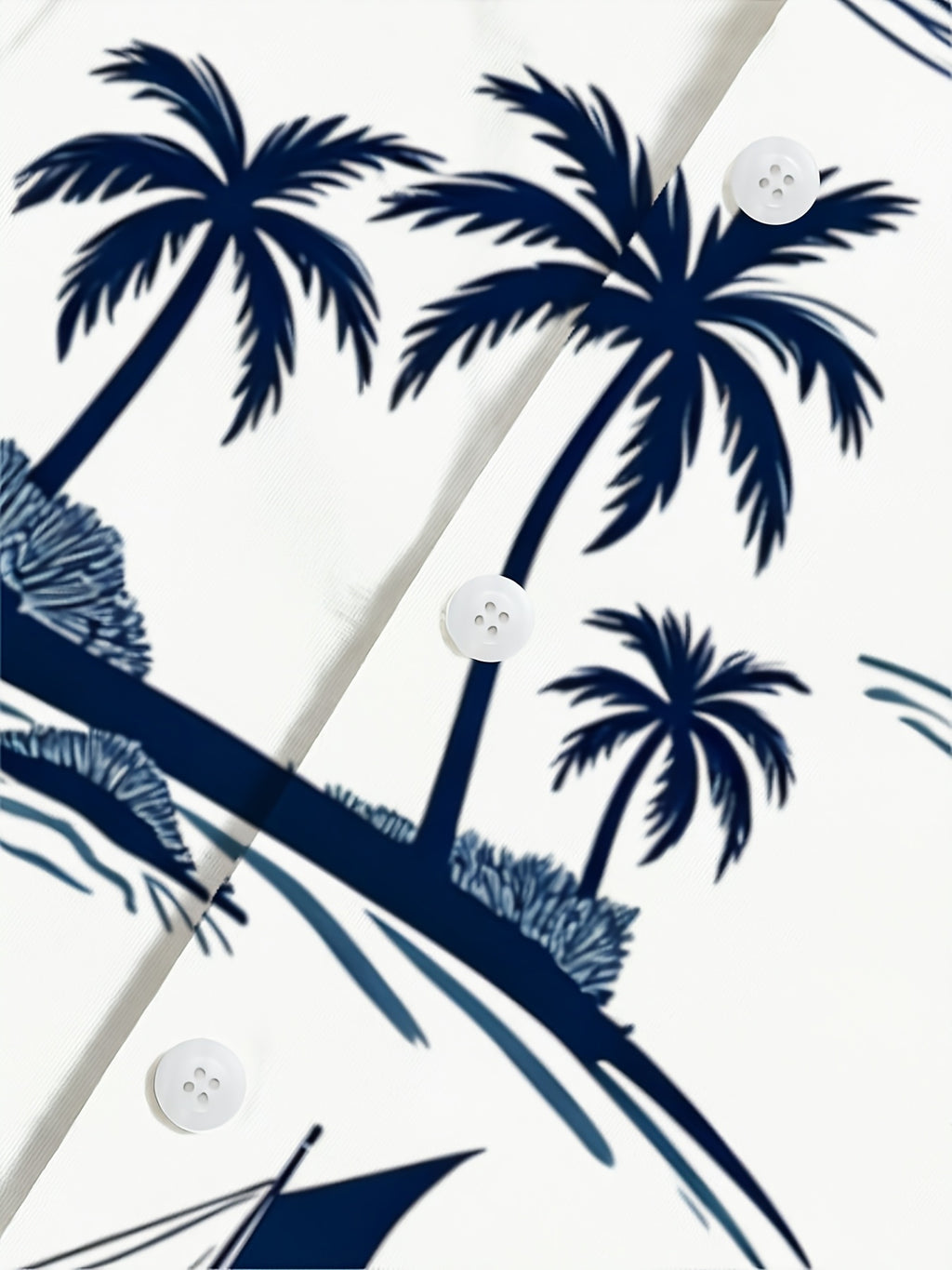 Men'S Summer Short Sleeve Shirt, Hawaiian Style Coconut Palm Sailboat Print, Casual Breathable Vacation Top, All-Match Style for Beach Outings