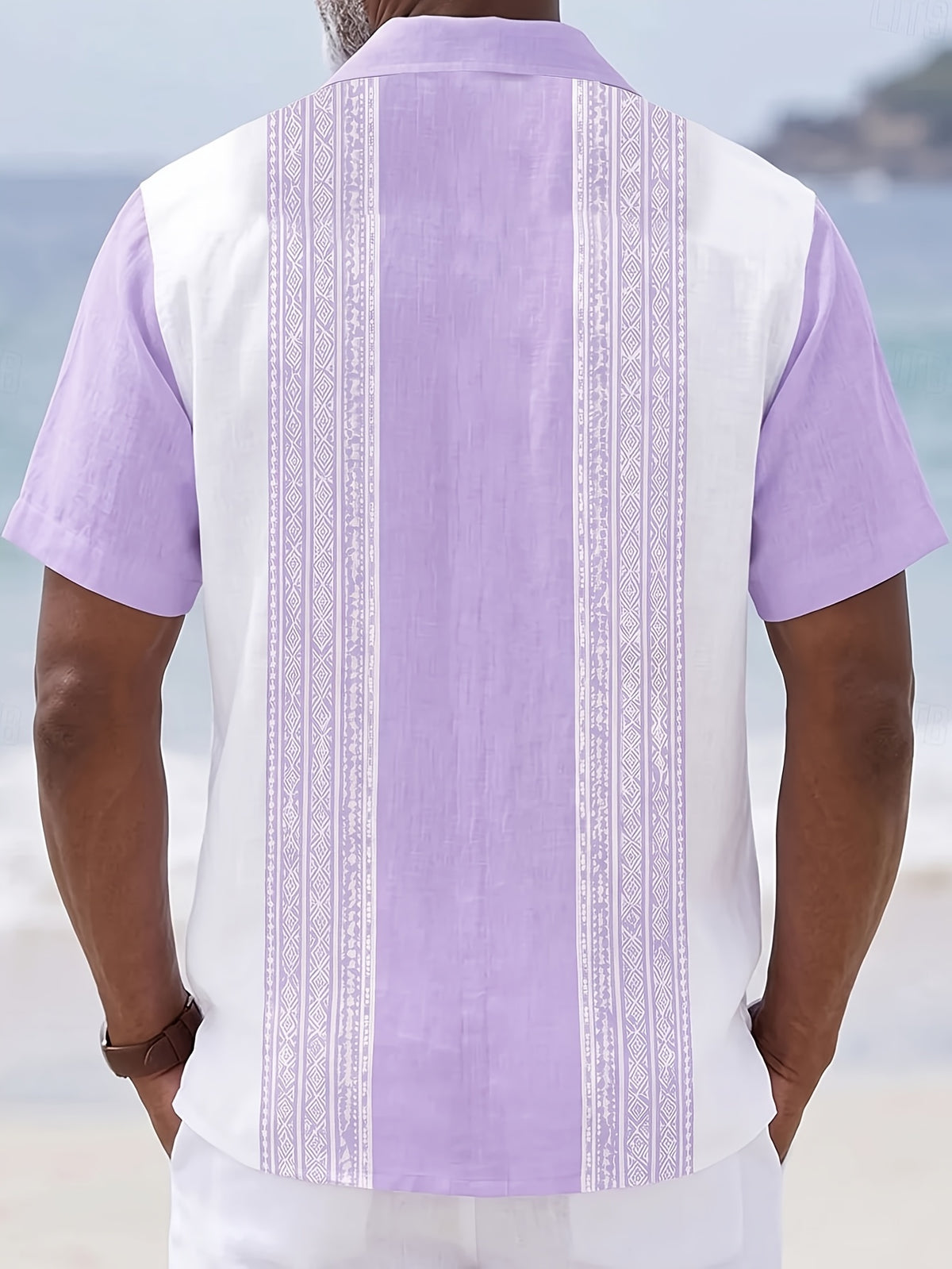 Vintage Guayabera Print Men'S Plus Size Short Sleeve Shirt
