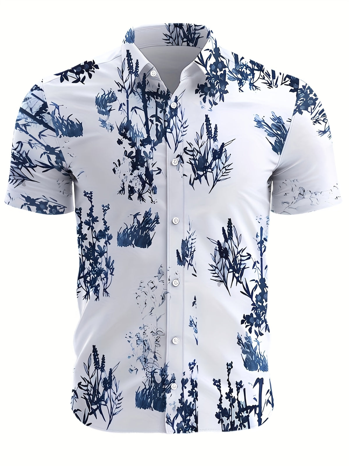 Summer New Men's Short Sleeve Hawaiian Shirt Fashion Casual Tropical Floral Pattern Design Men's Top