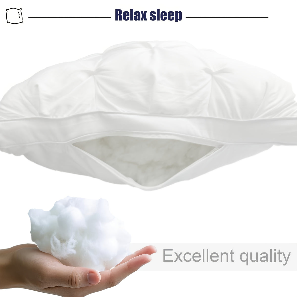 1/2pcs White Hotel Five-Star Cervical Spine Neck Pillow - Support for all-Season Bed, High-Density Non-Collapse Core, Machine-Washable Cover Suitable for Home & Hotel Use, Multi-Position Sleeping (Back/Side/Stomach)
