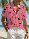 Geometric Pattern Men'S Casual Shirt Abstract Art Design Beach Summer Wear