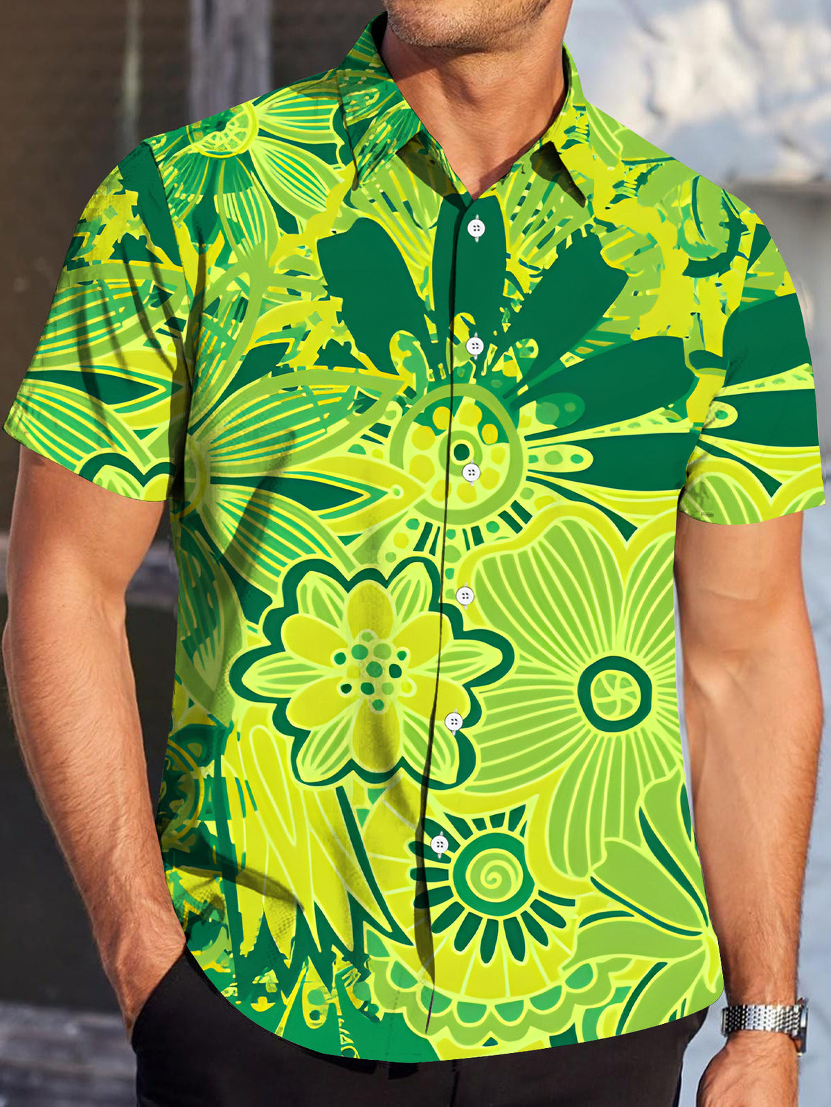 Men'S Casual Shirt, Comfortable Short Sleeve Top, Summer Vacation Shirt, Casual Party Wear And Summer Outdoor Activities