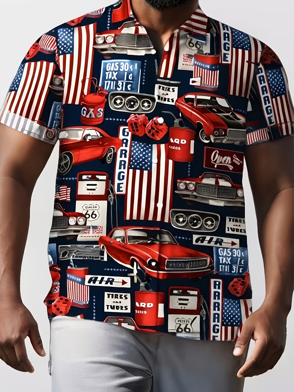 Men's Hawaiian Shirt Short Sleeve Button- Collar Shirt with Hawaiian Print Suitable for Beach Outings, Sports & Casual Wear - Loose Fit Button-Front Placket Hawaiian Themed Style for Vacations and Everyday Use