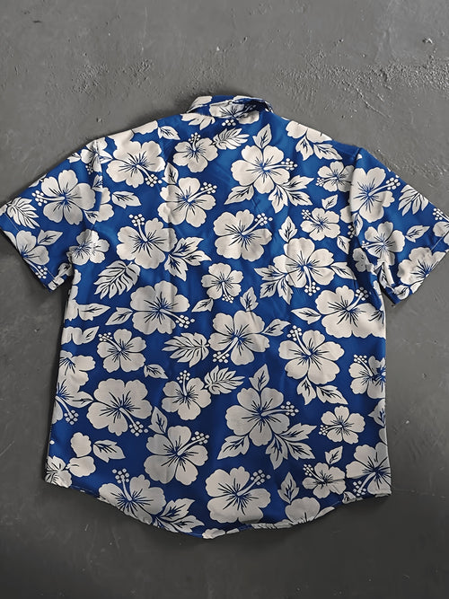 2026 New Men'S Plus Size Hawaiian Shirt - a Comfortable Short-Sleeve Aloha Shirt with Floral Patterns, Perfect As a Gift for Summer Beach Outings