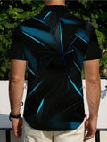 Hawaiian Ombre Men's Casual Shirt - Short Sleeve Button-Up Design, for Summer Outdoor and Casual Wear, Daily Outfits