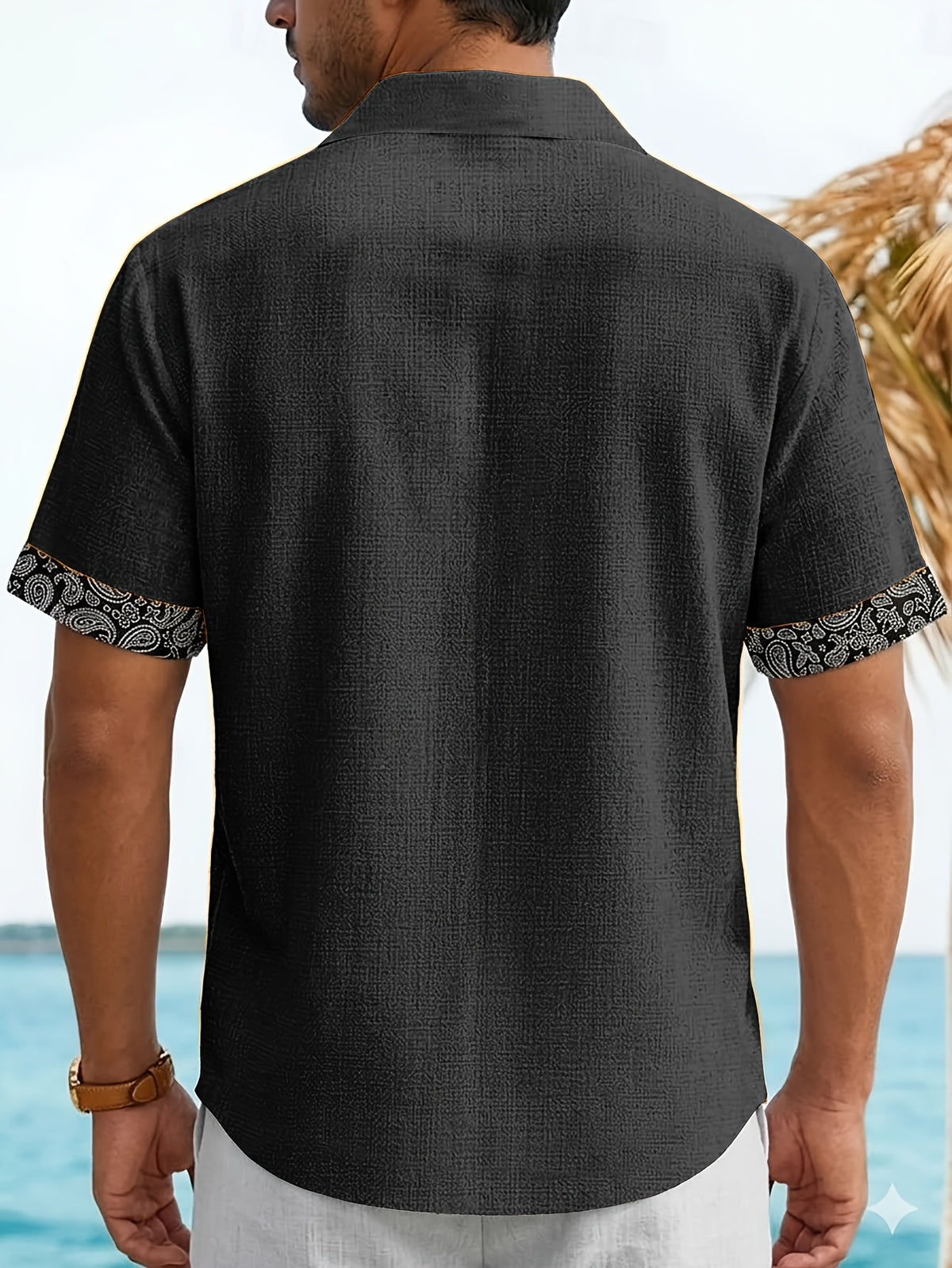 Vintage Cashew Floral Print Men'S Plus Size Lightweight Button-Up Vacation Hawaiian Shirt