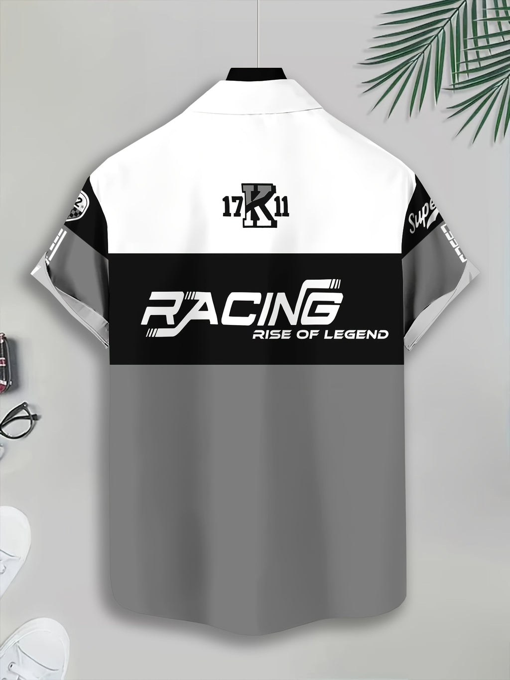 Racing-Style Men'S Casual Shirt Print, Multiple Color Options, Speed Racing Legend Text And Logo Design, Bold Summer Graphics, Fast Speed And Winning Glory Pattern